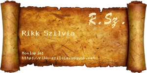 Rikk Szilvia névjegykártya